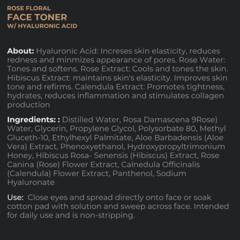 Handsome Supply Rose Floral Face Toner w/ Hyaluronic Acid