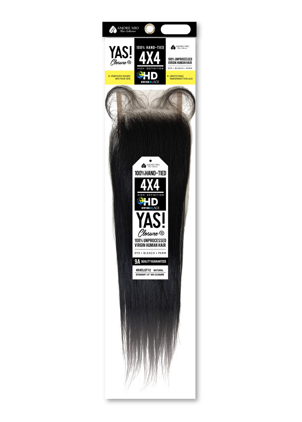 Vivica Fox 12″ 4x4 Lace Closure Straight – Sleek & Natural Finish