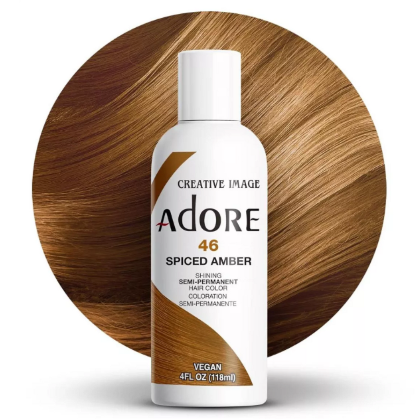 Adore 46 Spiced Amber 4oz semi-permanent hair dye product bottle