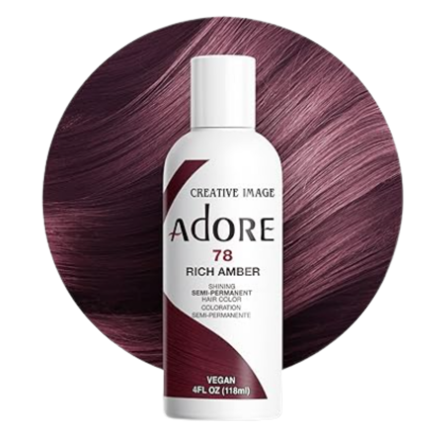 Adore 78 Rich Amber 4oz semi-permanent hair dye product bottle