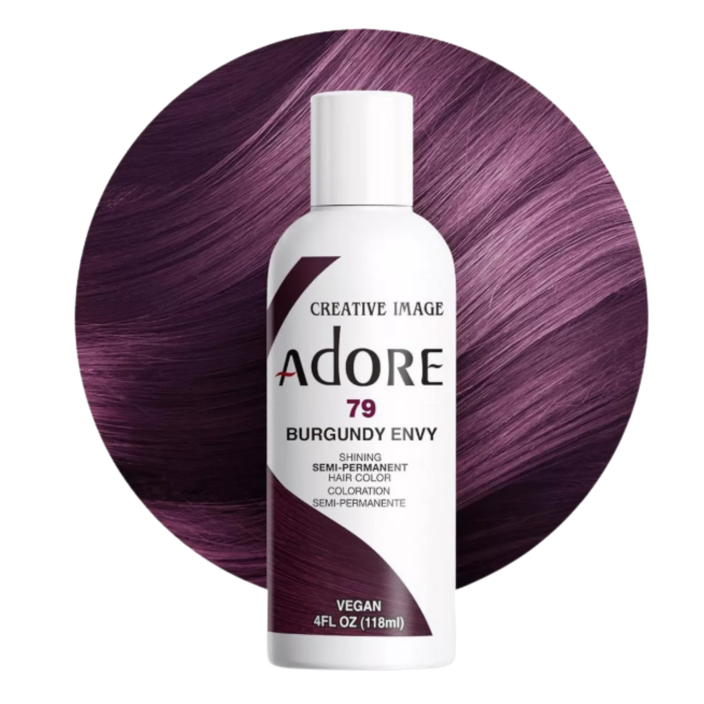 Adore 79 Burgundy Envy 4oz semi-permanent hair dye product bottle