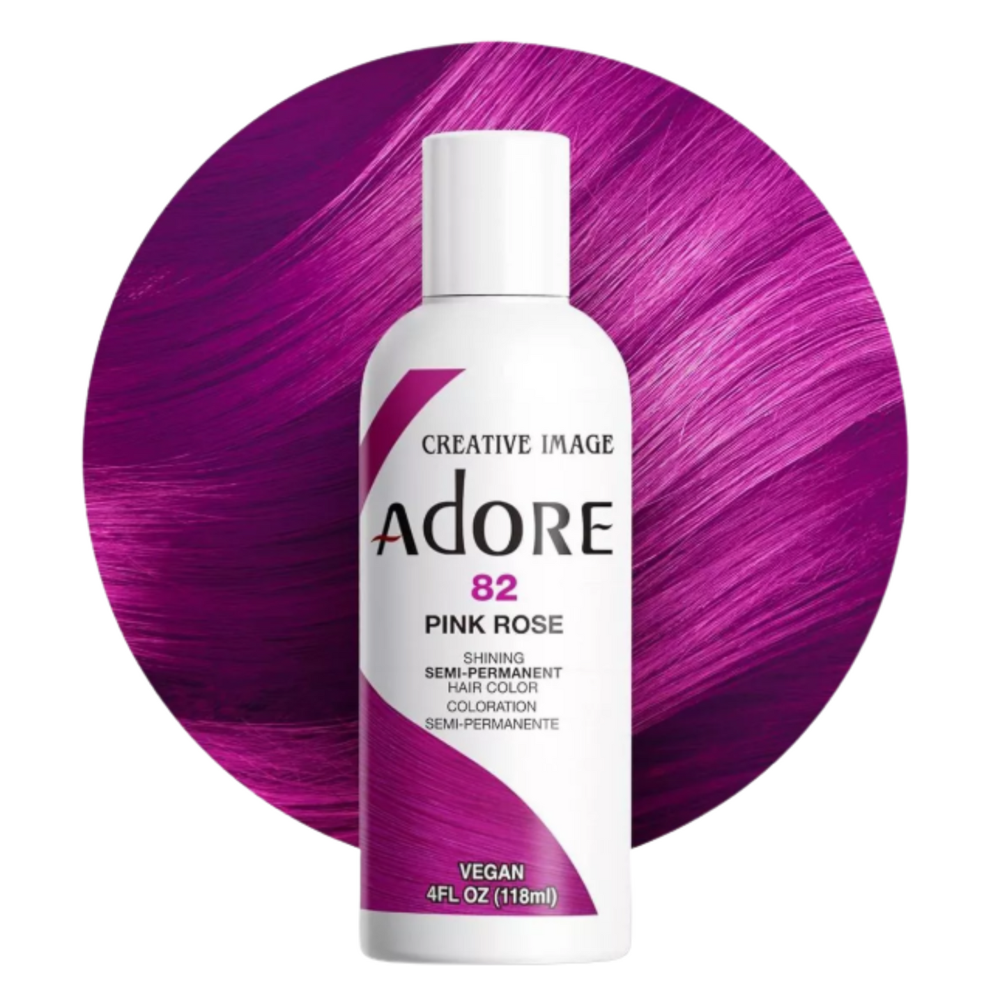 Adore 82 Pink Rose 4oz semi-permanent hair dye product bottle