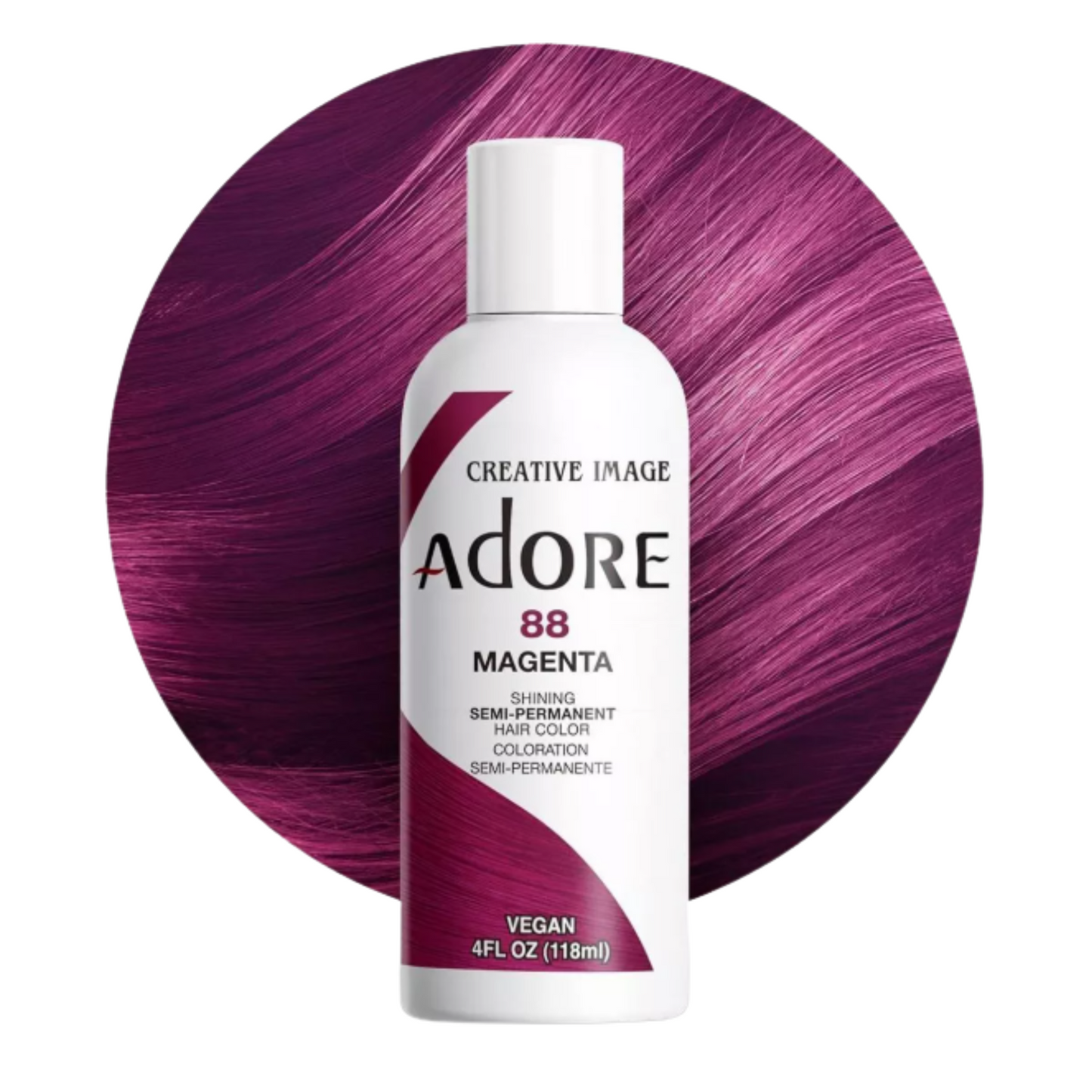 Adore 88 Magenta 4oz semi-permanent hair dye product bottle