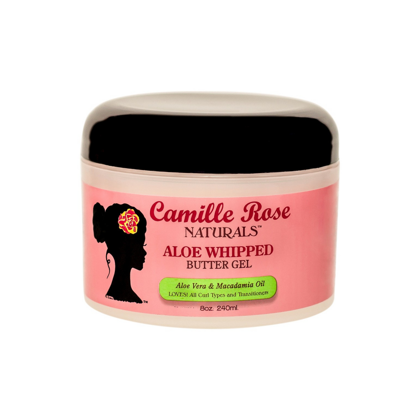 Camille Rose Aloe Whipped Butter Gel – A lightweight styling gel infused with aloe vera and shea butter for soft hold, curl definition, and frizz control.