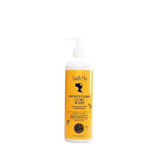 Camille Rose Honeycomb Curl Whip – A lightweight styling cream infused with honey and aloe vera to define curls, reduce frizz, and add moisture without stiffness.