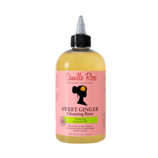 Camille Rose Sweet Ginger Cleansing Rinse – A sulfate-free hair cleanser infused with ginger, lemon, and castor oil for a gentle yet effective wash.