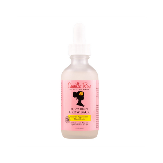Camille Rose Rajuva Drops Hair Oil – A biotin-infused, ayurvedic scalp treatment designed to strengthen, nourish, and promote healthy hair growth.
