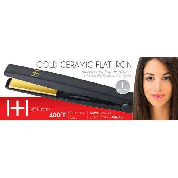 Hot & Hotter 1 inch gold ceramic flat iron with ionic technology