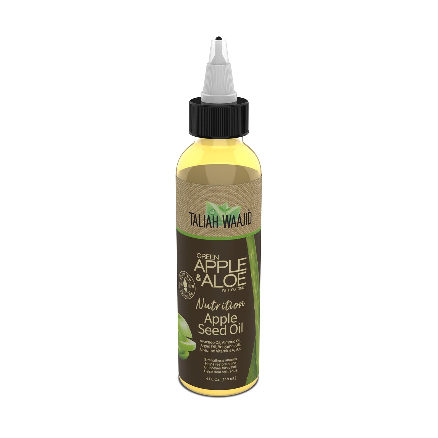Taliah Waajid Green Apple & Aloe Apple Seed Oil 4oz for scalp nourishment and lightweight shine