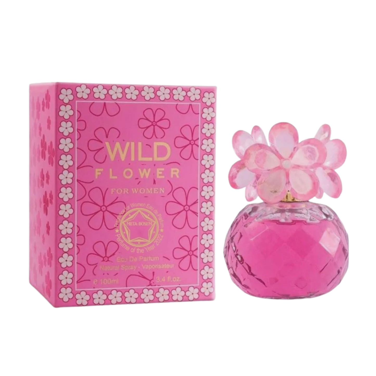 Wild Flower Perfume bottle 3.4oz with floral-inspired packaging
