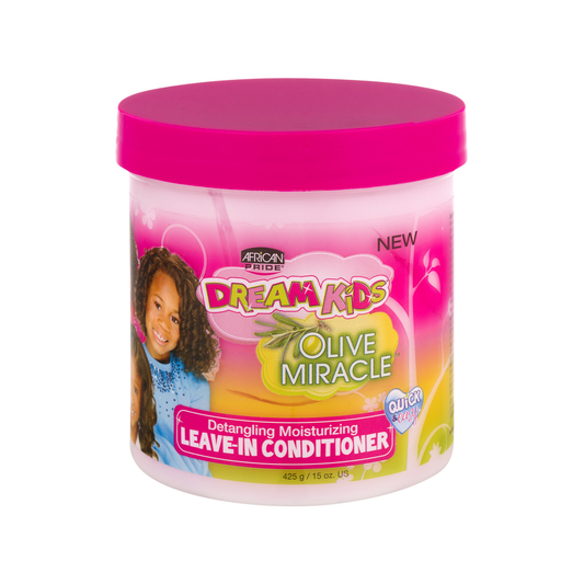 African Pride Dream Kids Olive Miracle Leave-In Conditioner 15 oz for moisturizing and detangling kids' textured hair