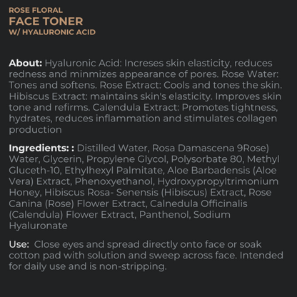 Handsome Supply Rose Floral Face Toner w/ Hyaluronic Acid