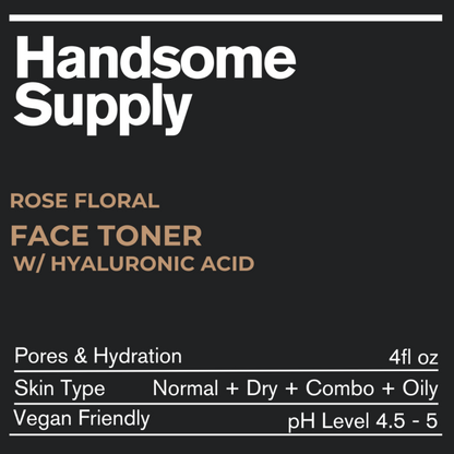 Handsome Supply Rose Floral Face Toner w/ Hyaluronic Acid
