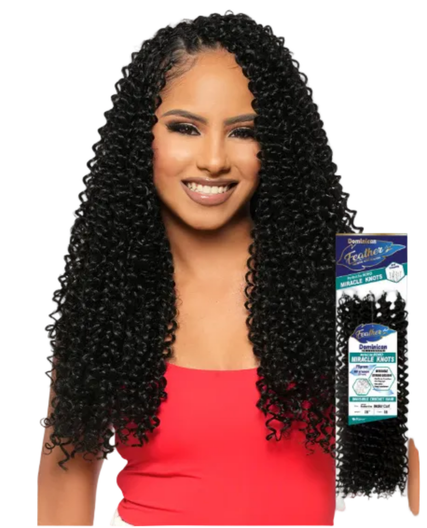 Miracle Knots Dominican Feather Line Water Curl 18-inch curly hair