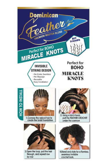 Miracle Knots Dominican Feather Line Water Curl 18-inch curly hair