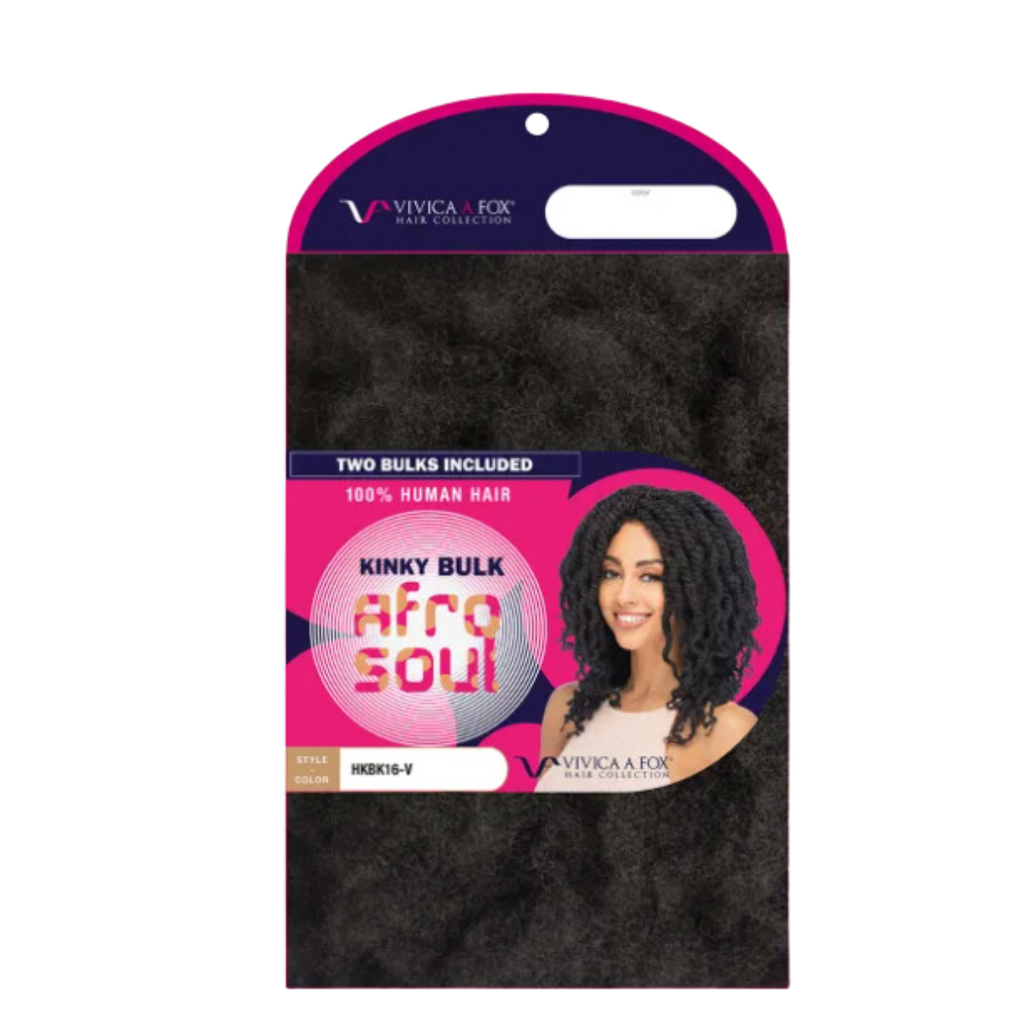 Fox Collection Human Hair Kinky Bulk in 99J burgundy for braiding, locs, and twists.