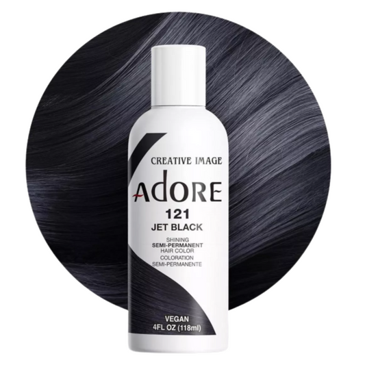 Adore 121 Jet Black 4oz semi-permanent hair dye product bottle