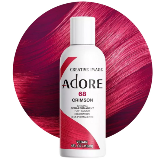 Adore 68 Crimson 4oz semi-permanent hair dye product bottle