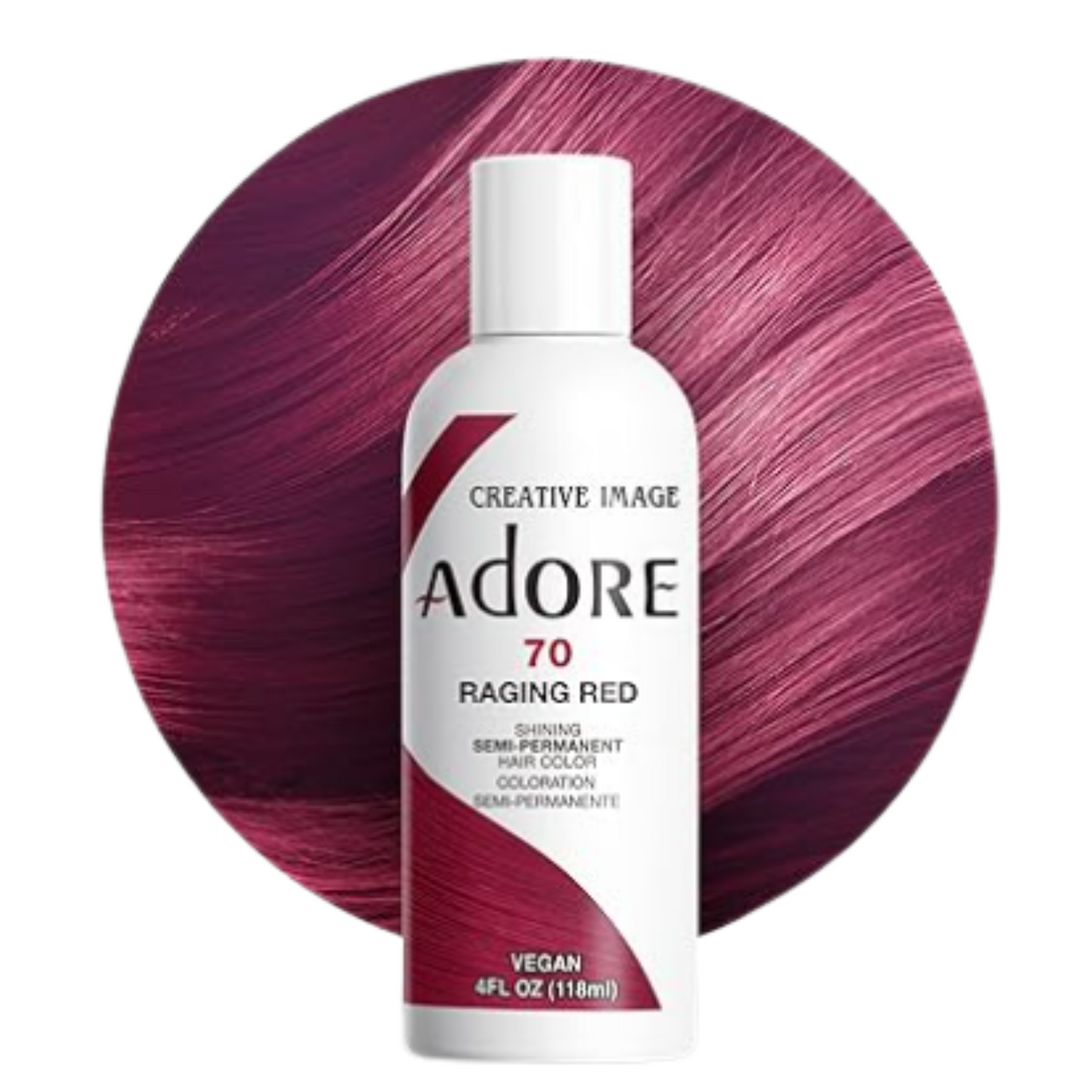 Adore 70 Raging Red 4oz semi-permanent hair dye product bottle