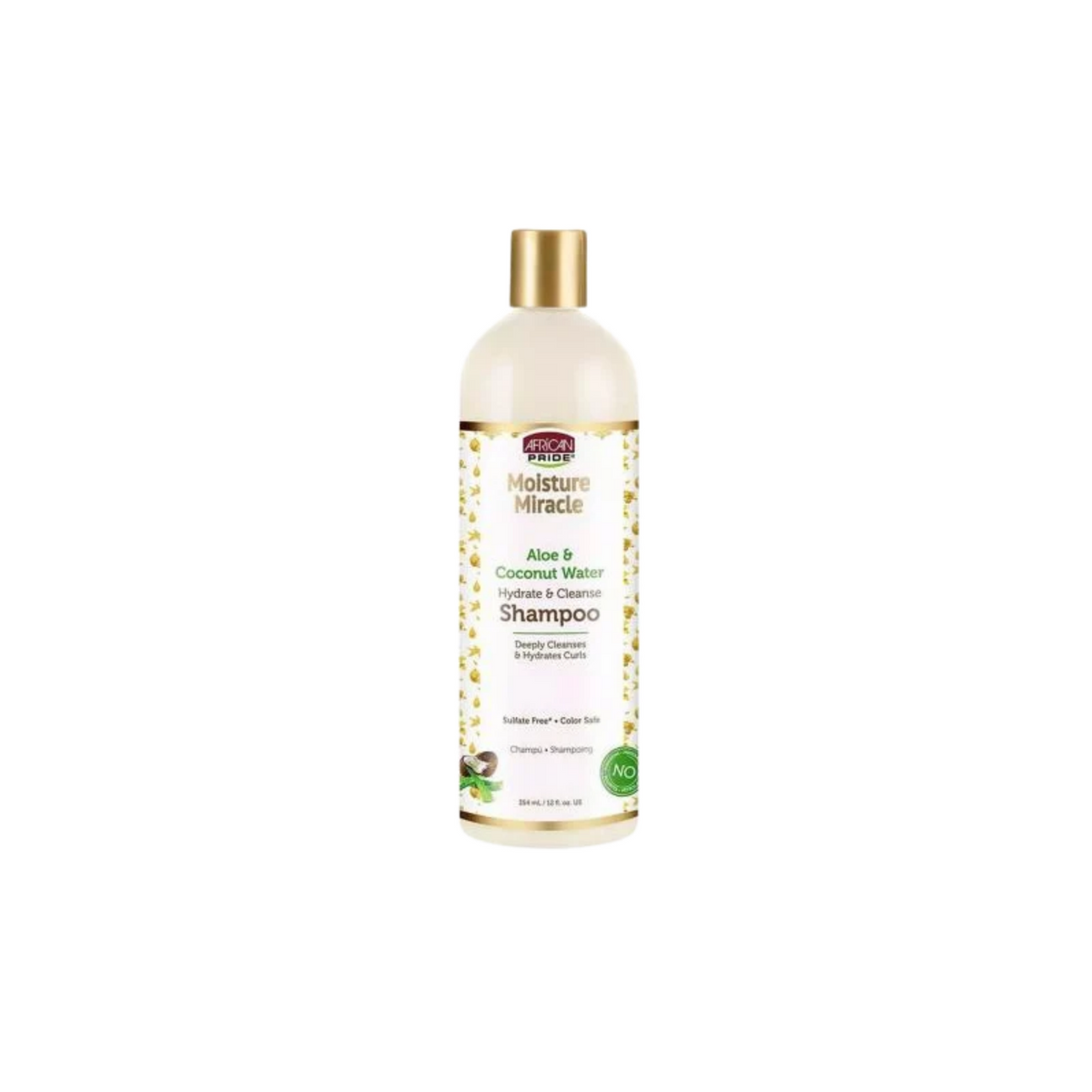 African Pride Moisturizing Miracle Aloe and Coconut Water Shampoo 12 oz bottle