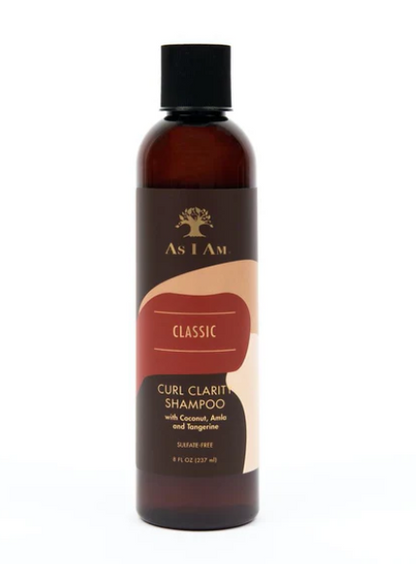 Bottle of As I Am Curl Clarity Shampoo for natural curly and coily hair

