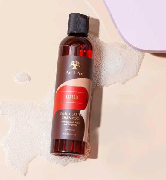 Bottle of As I Am Curl Clarity Shampoo for natural curly and coily hair

