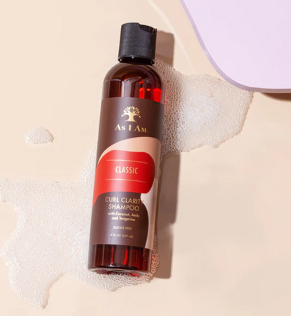 Bottle of As I Am Curl Clarity Shampoo for natural curly and coily hair

