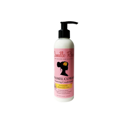 Camille Rose Caramel Cowash – A gentle cleansing conditioner infused with caramel and aloe vera to hydrate, soften, and remove buildup without stripping moisture.