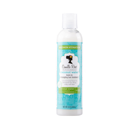 Camille Rose Coconut Water Leave-In Conditioner – A lightweight, hydrating leave-in treatment enriched with coconut water and aloe vera for soft, defined curls.