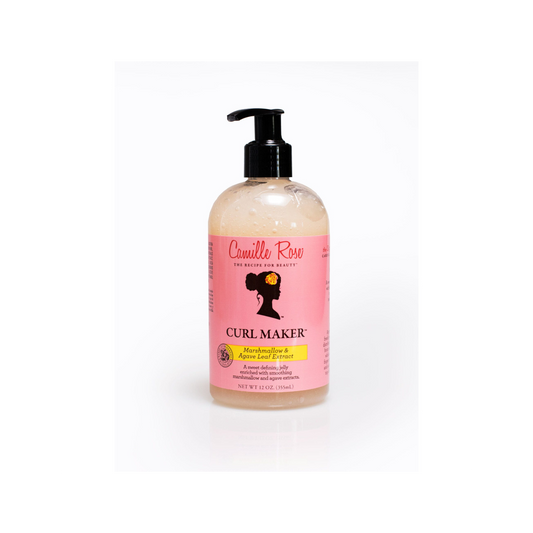 Camille Rose Curl Maker – A botanical-infused styling gel with marshmallow root and agave nectar for defined, frizz-free curls with soft hold and shine.