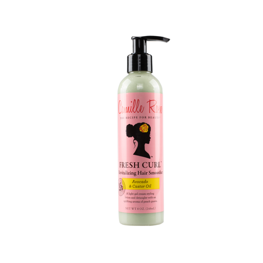 Camille Rose Fresh Curl Revitalizing Hair Smoother – A lightweight leave-in moisturizer with avocado and castor oil to soften, refresh, and enhance curls.