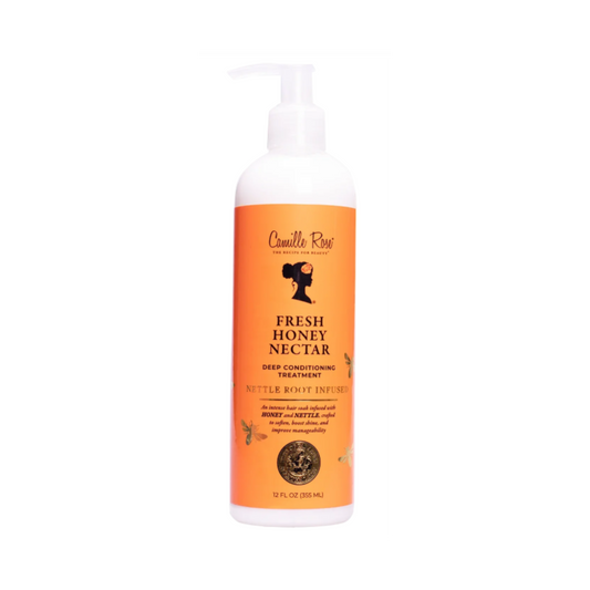Camille Rose Fresh Honey Nectar Deep Conditioning Treatment – A moisture-rich deep conditioner infused with honey and olive oil to hydrate, strengthen, and restore hair.