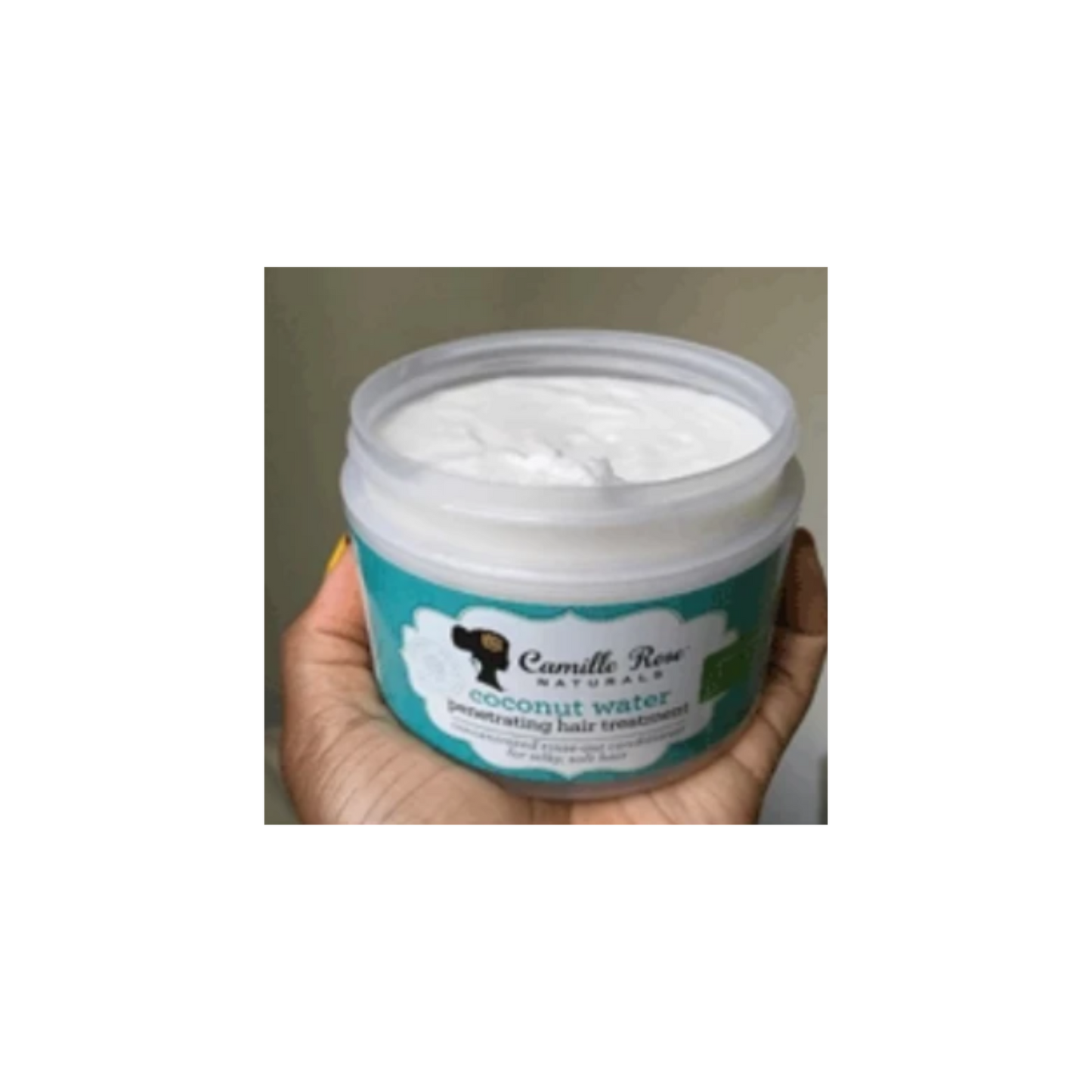 Camille Rose Coconut Water Penetrating Hair Treatment – A deep-conditioning hair mask infused with coconut water and shea butter for intense hydration and strength.