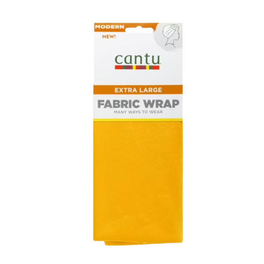 Cantu Extra Large Yellow Headwrap in vibrant yellow, ideal for full hair coverage and stylish wrapping options.