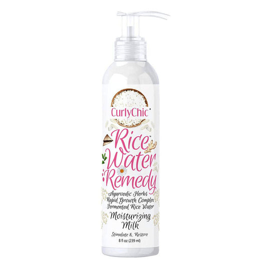 CurlyChic Rice Water Moisture Milk 8 oz front bottle
