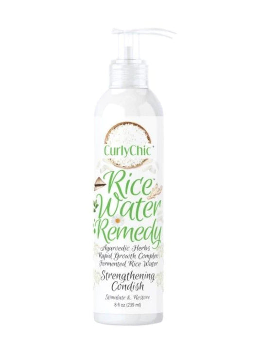 CurlyChic Rice Water Strengthening Conditioner 8 oz front bottle
