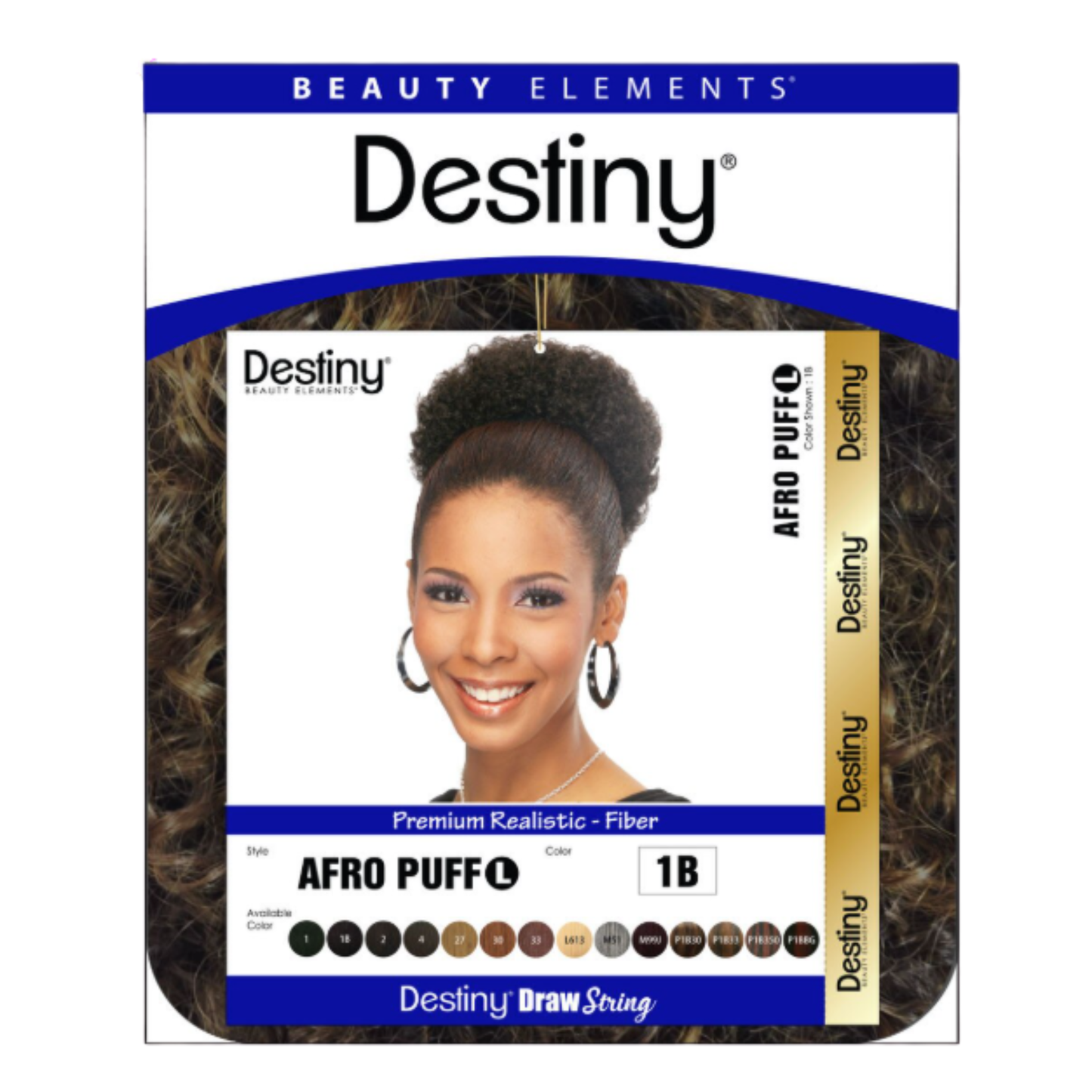 Destiny Afro Puff Drawstring Ponytail Large made with premium realistic fiber for a natural, full afro puff style