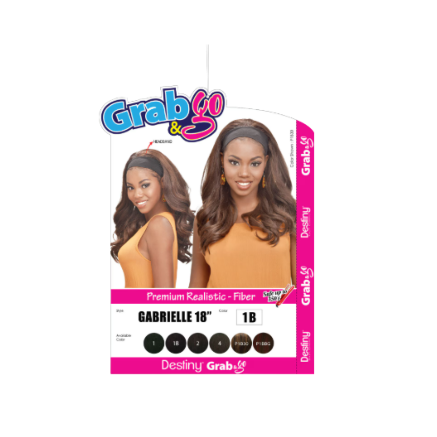 Destiny GrabNGo Wig Gabrielle 18 inch headband wig with natural look and high heat fiber