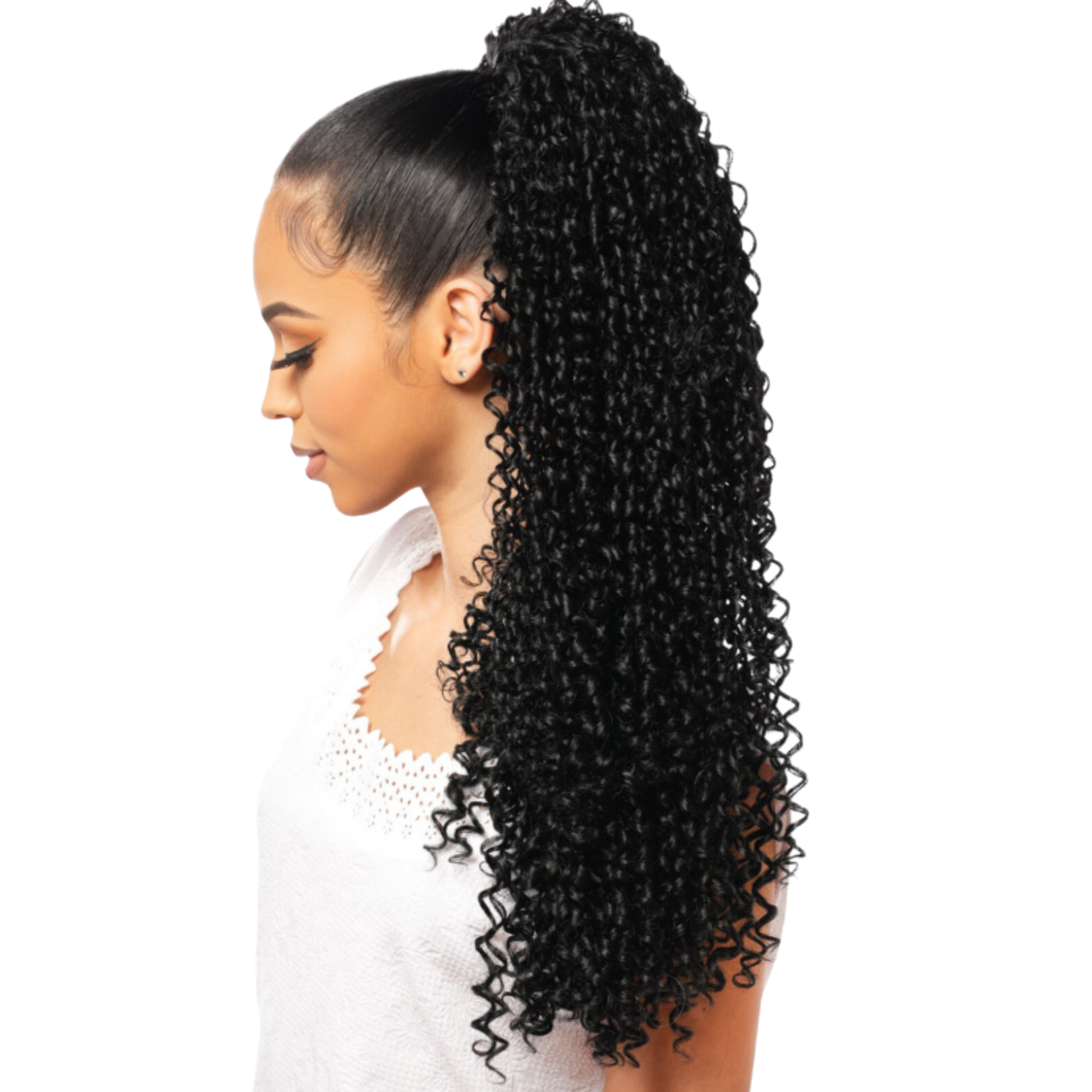 Destiny Drawstring Ponytail High Heat Rebeca 24 inch curly synthetic ponytail with natural shine