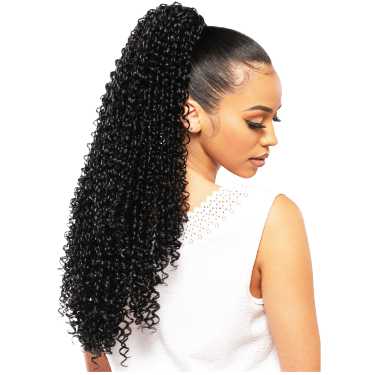Destiny Drawstring Ponytail High Heat Rebeca 24 inch curly synthetic ponytail with natural shine