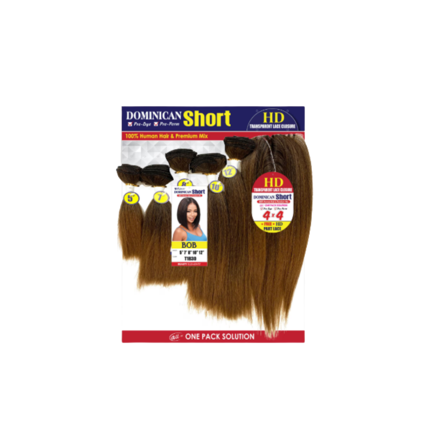 Heat Dominican Short Bob HD With FREE Lace Closure