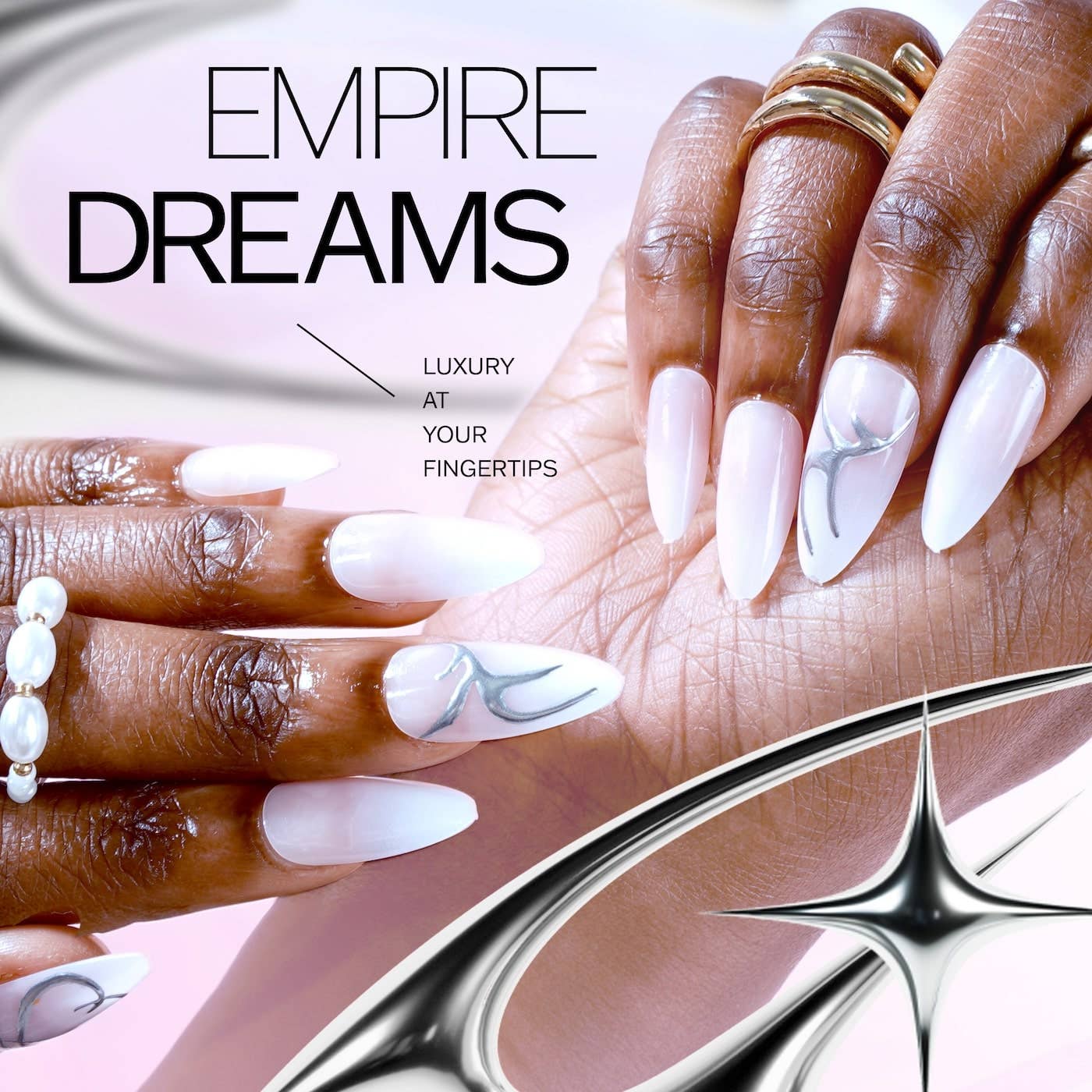 Inspired by NYC’s iconic skyline, the Empire Dreams Collection from Ebin features Art Deco press-ons in trendy styles like cat-eye gel, double ombré & more.