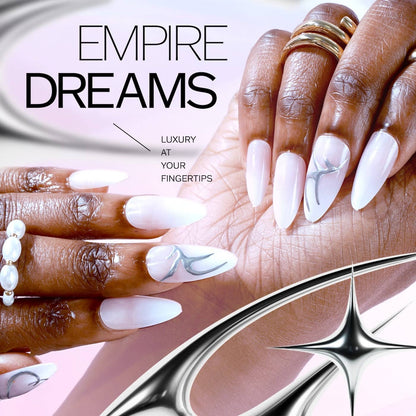 Inspired by NYC’s iconic skyline, the Empire Dreams Collection from Ebin features Art Deco press-ons in trendy styles like cat-eye gel, double ombré & more.