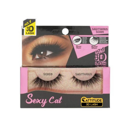 Ebin New York Sexy Cat 3D Lashes - Sagittarius – Bold, voluminous cat-eye lashes for a lifted, dramatic look.