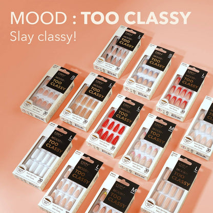 Ebin MOOD Marry Me: TOO CLASSY False Nails – Salon-quality press-on nails with an acrylic-like finish for a flawless, long-lasting manicure.URL:
ebin-mood-too-classy-false-nails
