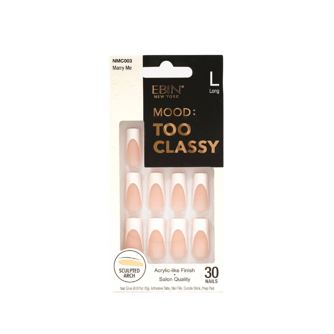 Ebin MOOD Marry Me: TOO CLASSY False Nails – Salon-quality press-on nails with an acrylic-like finish for a flawless, long-lasting manicure.URL:
ebin-mood-too-classy-false-nails