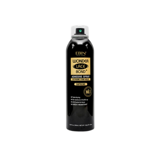 EBIN Wonder Bond Mega Hold Bundle Adhesive Spray Supreme 6.08oz – Extra-strong lace wig adhesive for all-day hold and secure styling.
