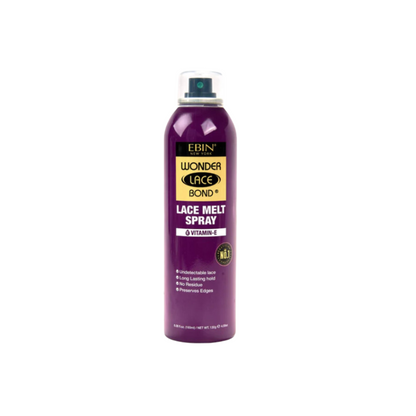 EBIN Wonder Bond Mega Hold Bundle Adhesive Spray Vitamin E 6.08oz – Strong-hold lace wig adhesive with Vitamin E for scalp nourishment.