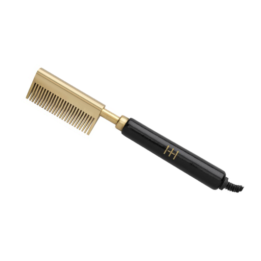 Hot & Hotter medium double-sided electric straightening comb in black and gold