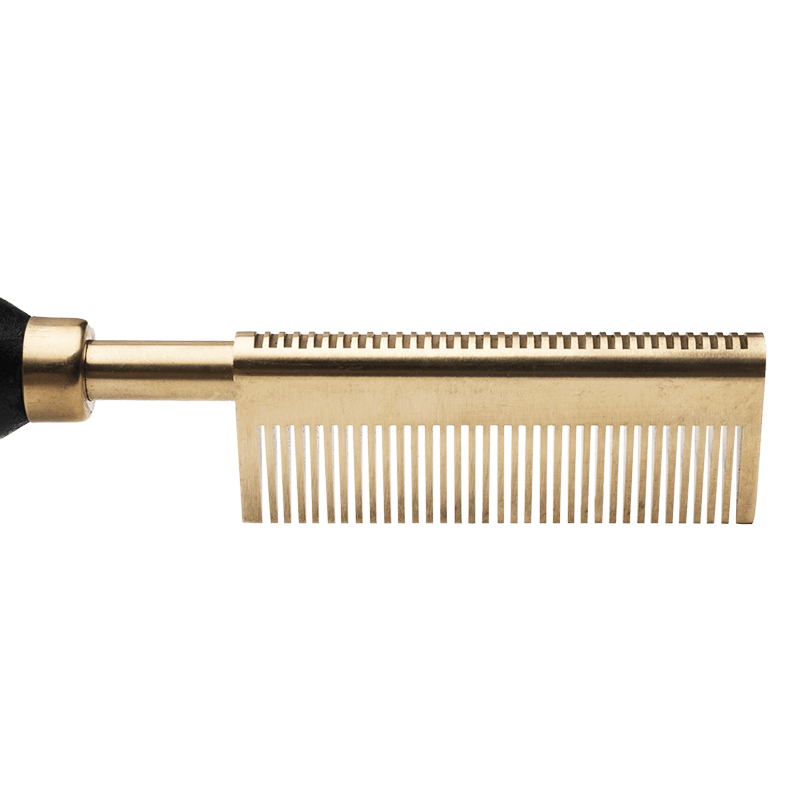 Hot & Hotter medium double-sided electric straightening comb in black and gold